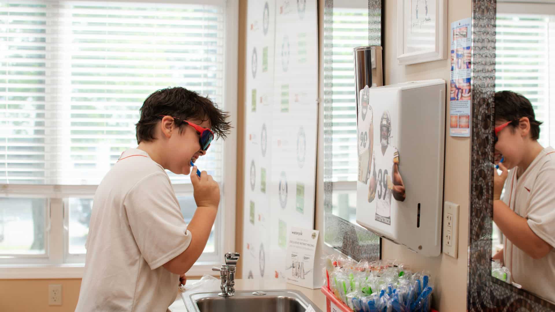 Brushing in the Office Mattioli Orthodontics in East Greenwich, RI